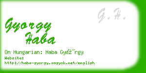 gyorgy haba business card